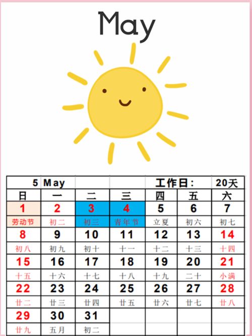 5月份的工作日多少天(2022多少个工作日)